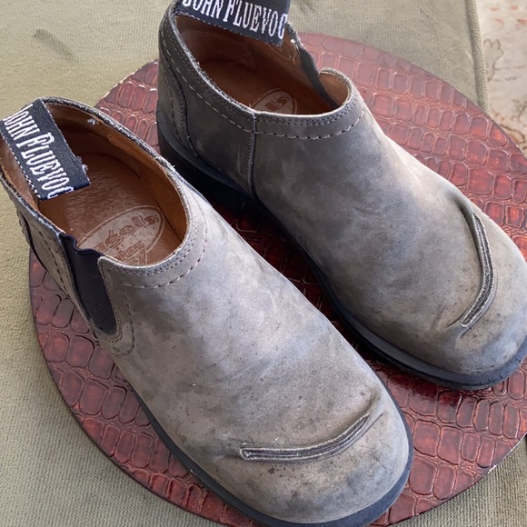 RARE John Fluevog Nature Angels Slip On Suede Leather (Fluevog 6) Women's 7.5 - Picture 3 of 15